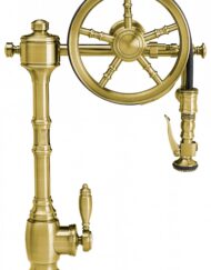 KKWS5100SB Klassieke keukenkraan met uittrekbare sproeikop geborsteld messing