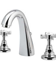 Klassieke driegats wastafelmengkraan MB1802 met verhoogde uitloop, chroom